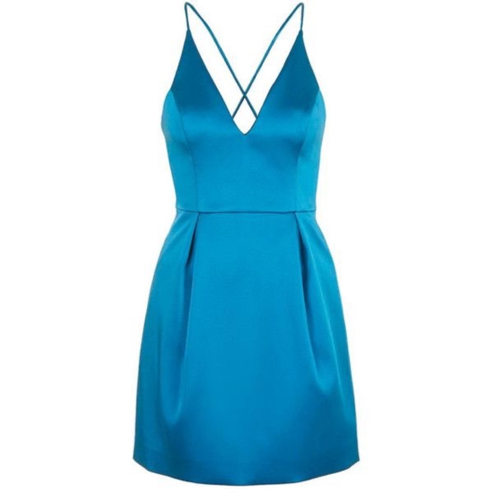 Topshop Blue Satin Dress